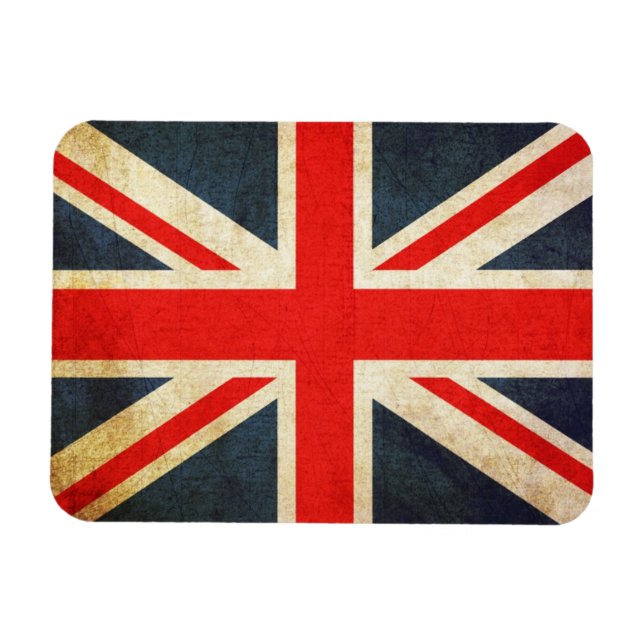 Great Britian Flag in Grunge Magnet (Horizontal)
