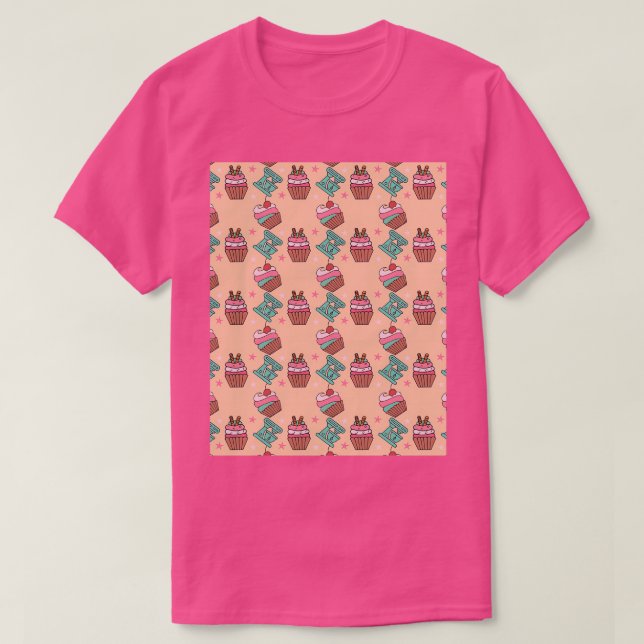 great british bake off pattern cupcake Graphic T-Shirt (Design Front)