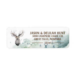 Great Buck Rustic Forest Hunting Return Address