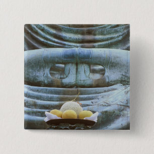 Great Buddha Detail, Kotokuji Temple, Kamakura, 2 Inch Square Button