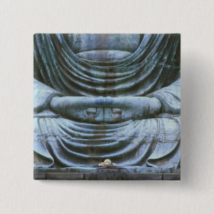 Great Buddha Detail, Kotokuji Temple, Kamakura, 2 Inch Square Button
