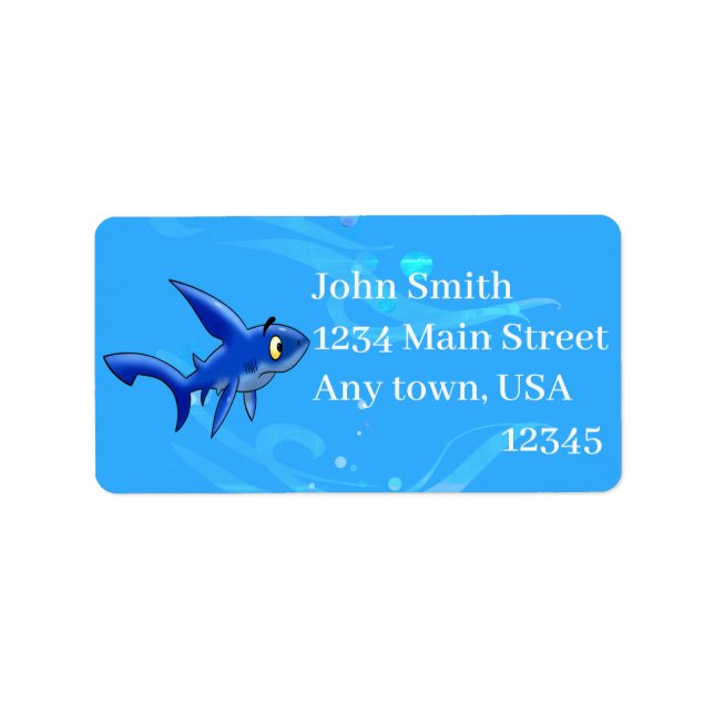 Great Cartoon Shark Label (Front)