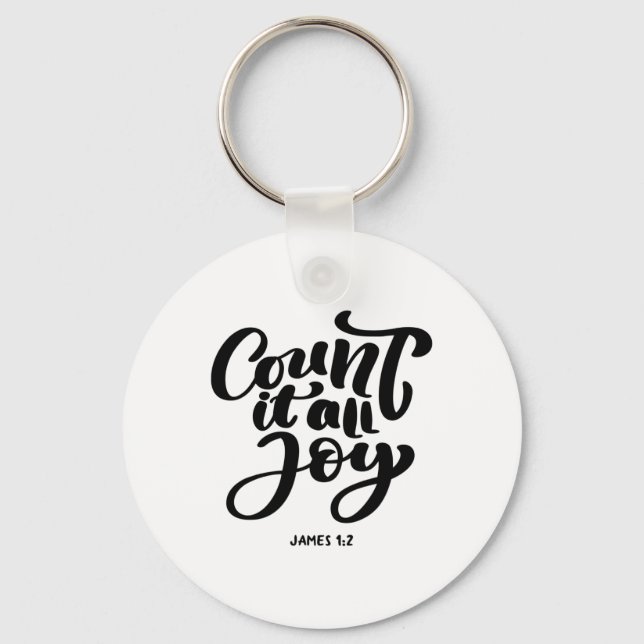 Great Christian count It All Joy  Keychain (Front)