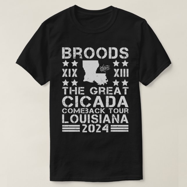 Great Cicada Comeback Tour Louisiana 2024 TShirt (Design Front)