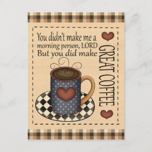 Great Coffee fun cartoon postcard