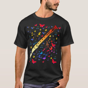 Great Coloured Flute Motif Gift Musical Instrument T-Shirt