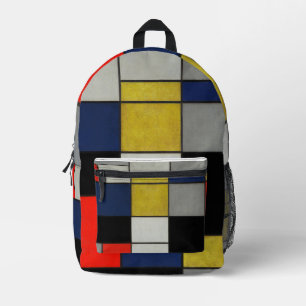 Great Composition by Piet Mondrian Printed Backpack
