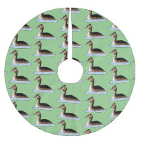 Great crested grebe bird cartoon illustration