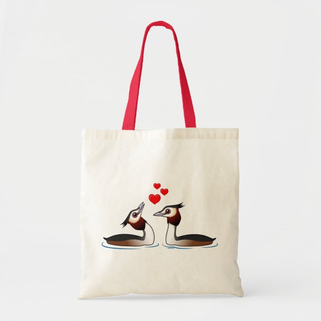 Great Crested Grebes in Love Tote Bag (Front)