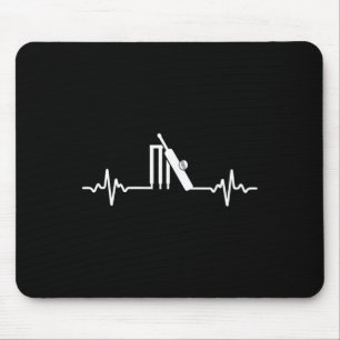 Great Cricket Heartbeat Design Gift Cricket Player Mouse Pad