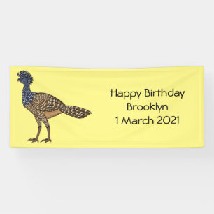 Great curassow bird cartoon illustration banner