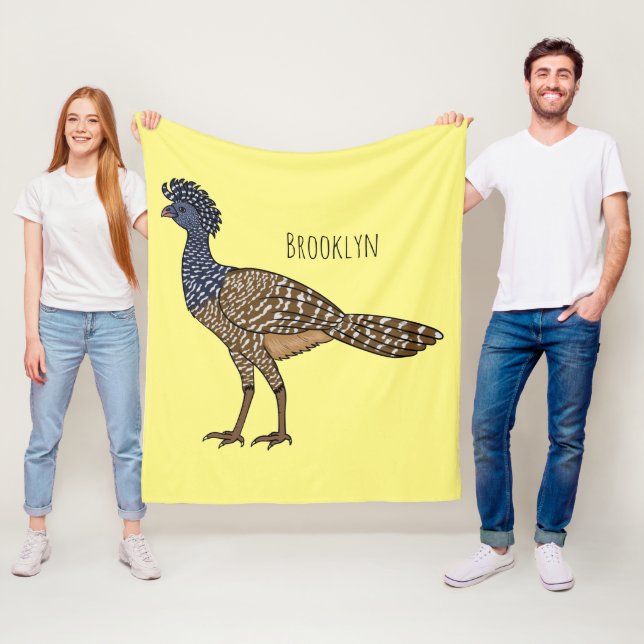 Great curassow bird cartoon illustration  fleece blanket (In Situ)