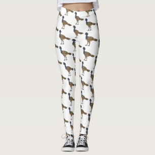 Great curassow bird cartoon illustration leggings