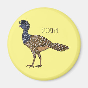 Great curassow bird cartoon illustration  magnet