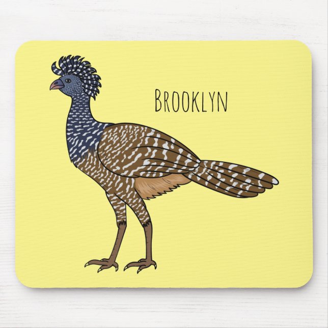 Great curassow bird cartoon illustration mouse pad (Front)