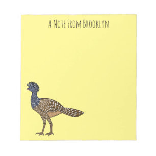 Great curassow bird cartoon illustration   notepad