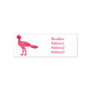 Great curassow bird cartoon illustration self-inking stamp