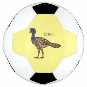 Great curassow bird cartoon illustration  soccer ball