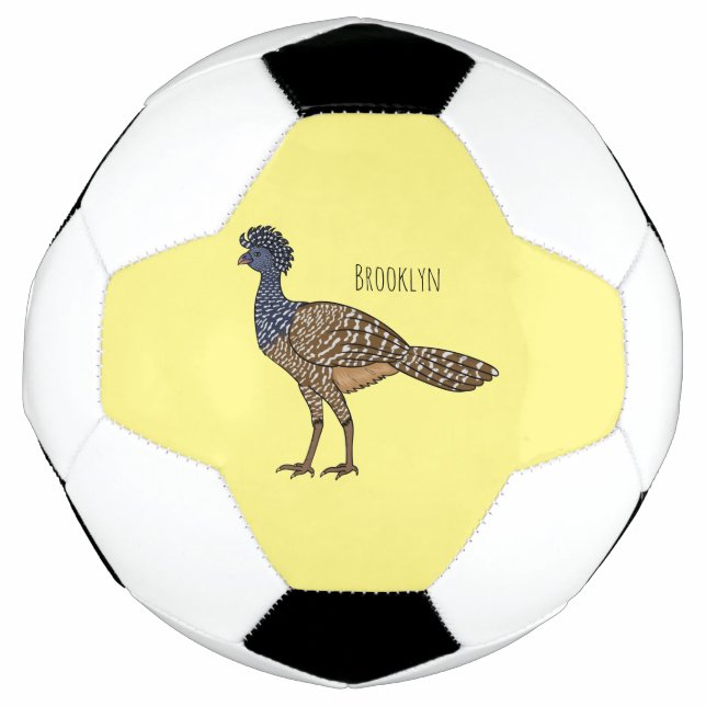 Great curassow bird cartoon illustration  soccer ball (Front)