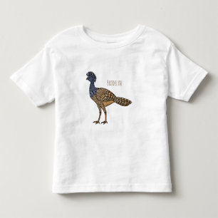 Great curassow bird cartoon illustration toddler t-shirt