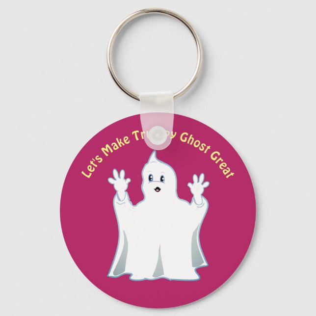 Great Cute Trumpy Ghost Keychain (Front)