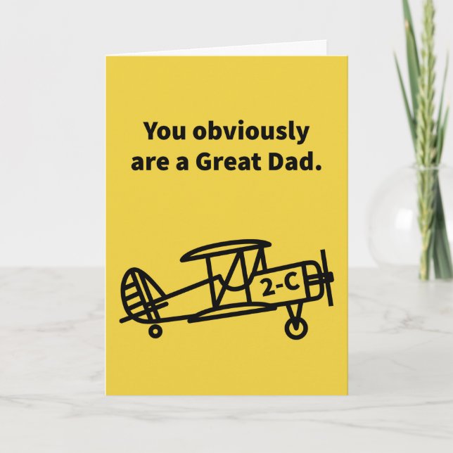 Great Dad Plane 2-C Family Card (Front)
