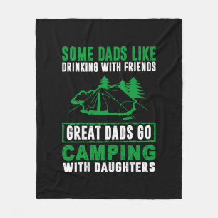Great Dads Camping With Daughters Fleece Blanket