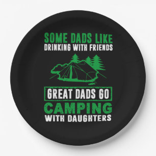 Great Dads Camping With Daughters Paper Plate