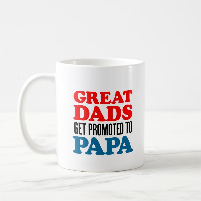 Great Dads Promoted Papa Southern Grandpa Coffee Mug (Left)