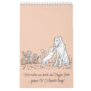 Great Dane 18-Month Colouring Personalized Calendar