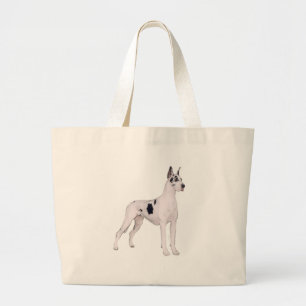 Great Dane (A) - Harlequin standing Large Tote Bag
