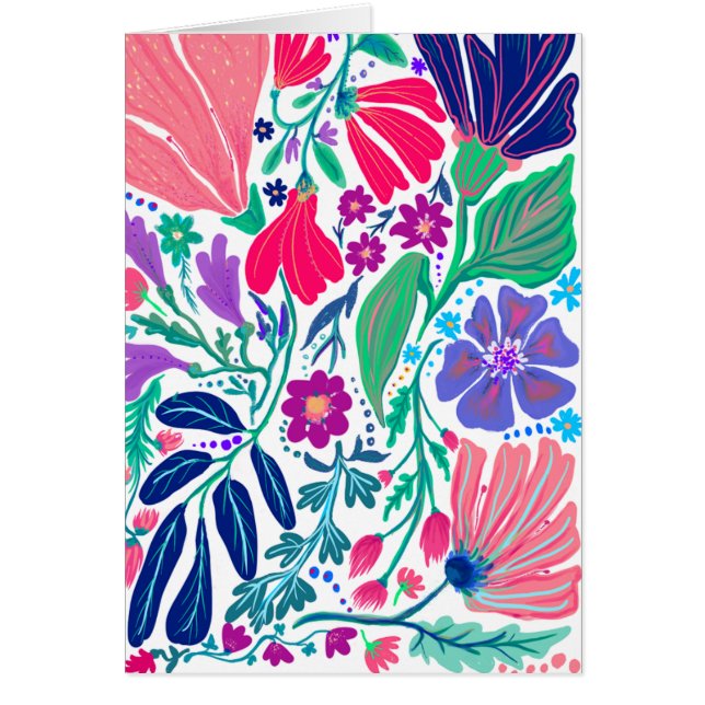 Great Dane abstract floral Invitation  (Front)