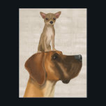 Great Dane and Chihuahua 2 Postcard<br><div class="desc">Pets</div>