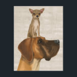 Great Dane and Chihuahua 2 Postcard<br><div class="desc">Pets</div>