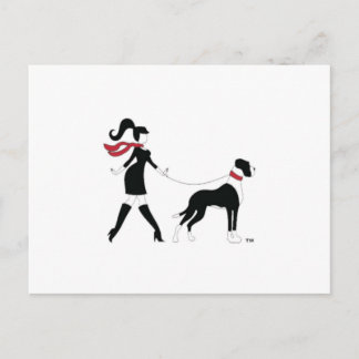 Great Dane and Girl Postcard