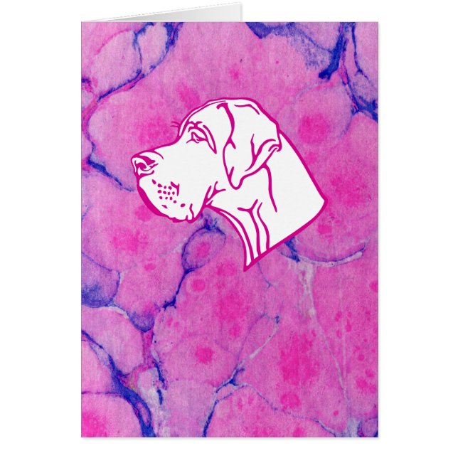 Great Dane and pink marble paper (Front)