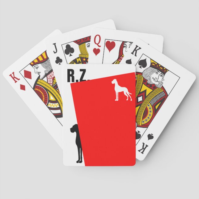 Great Dane and your initials Playing Cards (Back)