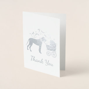 Great Dane Baby Shower Foil Card