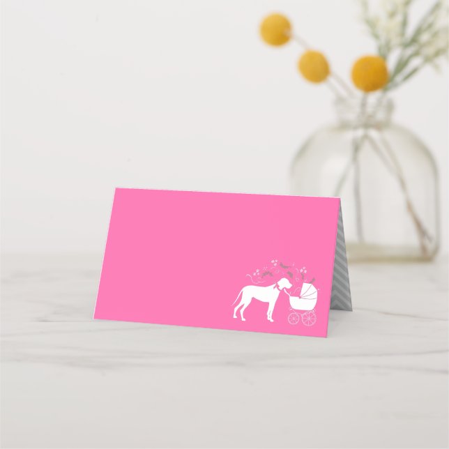 Great Dane Baby Shower Place Card (Front)