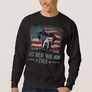 Great Dane Best Dog Mom Ever Retro Usa American Fl Sweatshirt