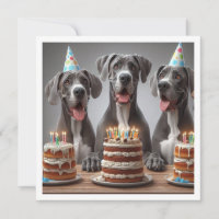 Great Dane birthday invitation, Dog birthday 