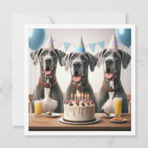 Great Dane birthday invitation, Dog birthday  Invitation