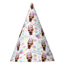 Great Dane Birthday Party Hat White