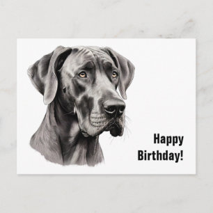 Great Dane Birthday Postcard