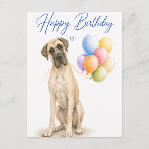 Great Dane Birthday Postcard