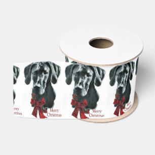 Great Dane (Black) Christmas Grosgrain Ribbon
