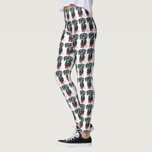 Great Dane (Black) Christmas Leggings