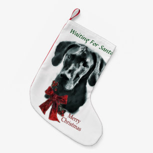Great Dane (Black) Christmas Small Christmas Stocking