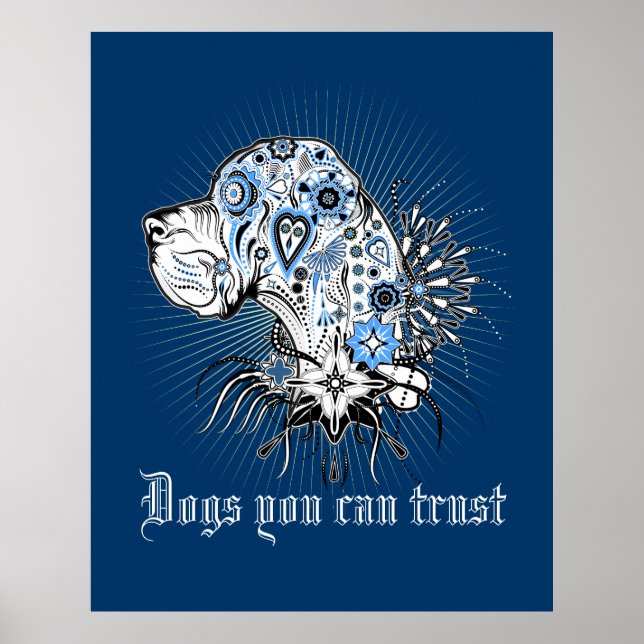 Great Dane Black Heart Poster (Front)