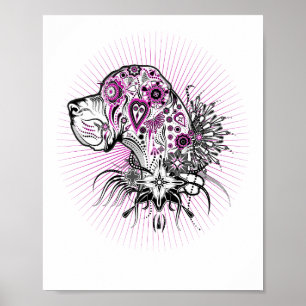 Great Dane Black Heart Poster